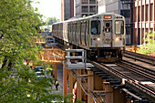 USA, Illinois, Chicago, Loop District, Hochbahn