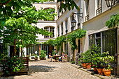 France, Paris, Faubourg Saint Antoine District, near Place de la Bastille, Cour des Shadoks (Shadoks Courtyard) name tribute to their designer Jacques Rouxel