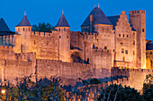 France, Aude, Carcassonne, medieval town listed as World Heritage by UNESCO