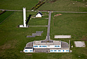 Frankreich, Finistère, in der Nähe von Plouarzel, das Kreuz Corsen bei Pointe de Corsen (Luftbild)