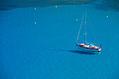 Frankreich, Haute Corse, Cap Corse, Marine de Giottani, Segelboot Verankerung