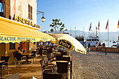 France, Haute Corse, Saint Florent, Cafe on the harbour