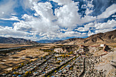 Overview of Kumbum in Gyantse, Tibet, China, Asia