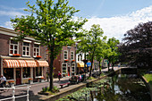 Canal scene in Delft, Holland, Europe