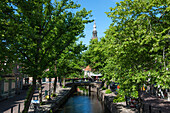 Canal scene in Edam, Holland, Europe
