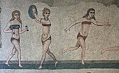 Mosaic, Villa Romana Del Casale, Piazza Armerina, UNESCO World Heritage Site, Sicily, Italy, Europe