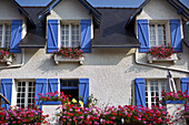 Haus Detail, Malestroit, Bretagne, Frankreich