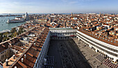 Piazza San Marco viewed from the Campanile, Piazza San Marco, Venice, Italy