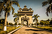 Patuxai monument in Vientiane, Laos.