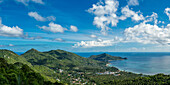 Panoramic view from the highest peak on the island of Koh Tao, Thailand, Southeast Asia, Asia
