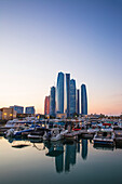 View of Etihad Towers, Abu Dhabi, United Arab Emirates, Middle East