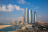 View of Etihad Towers, Abu Dhabi, United Arab Emirates, Middle East