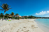 White sand and turquoise water at Sapodilla beach, Providenciales, Turks and Caicos, Caribbean, Central America