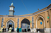 Separate male and female entrances for memorial service at Hazrat-e Masumeh (Holy Shrine), Qom, Iran, Middle East