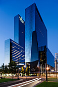 Exterior of Delftse Poort at night, Rotterdam, Netherlands, Europe