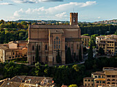 Church building with bell tower, Siena, Italy