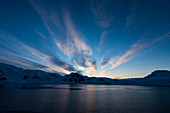 Simultaneous sunrise and sunset, Antarctica