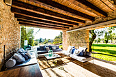 lounge area at the Finca Son Gener near Arta, Mallorca, Balearic Islands, Spain