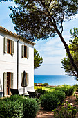 Finca mit Blick auf das Meer im Can Simoneta, Bucht von Canyamel , Mallorca, Balearen, Spanien