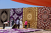 Carpets on the market in Ibra, Oman