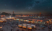 Crowd at night in Jamaa el Fna Square, Marrakesh, Morocco