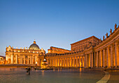 Saint Peter Basilica at the Vatican illuminated at night, Rome, Lazio, Italy