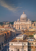 Aerial view of Saint Peter Basilica at the Vatican, Rome, Lazio, Italy