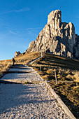 Passo di Giau, Fußweg zum Berg Gusela, Dolomiten, Belluno Provinz, Italien