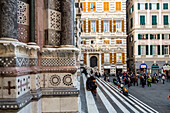 Kathedrale San Lorenzo, Detail Frontfassade, Genua, Ligurien, Italien