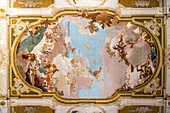 Villa Pisani am Brentakanal, Saal, Fresken an der Decke, Fresko, Innenaufnahme, Deckengemälde, Venezianische Villa, Stra, Venetien, Italien
