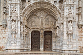 facade, Church of Santa Maria, Jeronimos Monastery, nobody, Belém, Lisbon, Portugal