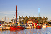 Boote im Hafen im Ostseebad Dierhagen, Fischland-Darß-Zingst, Ostseeküste, Mecklenburg, Mecklenburg-Vorpommern, Norddeutschland, Deutschland, Europa