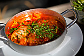 Shakshookah, a dish of egg and tomato stew, Tel-Aviv, Israel