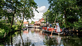 Traditional boat on the river Spree, Spreewald, Biosphere Reserve, Cultural Landscape, Spree, Spreewald, Brandenburg, Germany