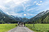 Stillachtal, Family hiking, hiking trail, Birgsau, Alps, mountains, Germany, Oberallgaeu, Oberstdorf, Germany