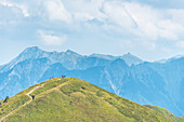 Hiking on Fellhorn Ridge, Mountain Panorama, Hiking Trails, Summer, Oberstdorf, Oberallgaeu, Germany