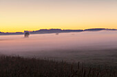 Am frühen Morgen Nebel, Landschaft in der Nähe von Bad Buchau, Oberschwaben, Baden-Württemberg, Deutschland, Europa