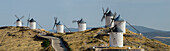 Don Quixote Windmühle Panorama, Consuegra, Kastilien-La Mancha, Spanien, Europa