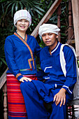 Tai Lue (Lu) indigenous hill tribe people in traditional dress, Chiang Mai, Thailand, Southeast Asia, Asia