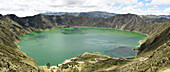 Lago Quilotoa, caldera lake in extinct volcano in central highlands of Andes, Ecuador, South America