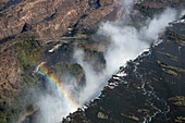 Victoria Falls, Luftaufnahme, UNESCO Weltkulturerbe, Simbabwe, Afrika