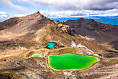 Emerald Lakes, Tongariro Alpine Crossing Trek, Tongariro Nationalpark, UNESCO Weltkulturerbe, Nordinsel, Neuseeland, Pazifik