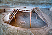 Pit House, Step House Ruin, stammt von 626AD bis 1226AD, Mesa Verde Nationalpark, UNESCO Weltkulturerbe, Colorado, Vereinigte Staaten von Amerika, Nordamerika