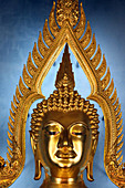 Detail, Golden Buddha statue, Wat Benchamabophit (Marble Temple), Bangkok, Thailand, Southeast Asia, Asia