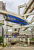 Japan, Chiba City, Hanging Monorail.