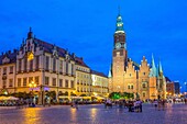 Poland, Wroclaw City, Market Square, Town Hall Bldg. Rynek,.