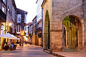 Church entrance in the center of the city. Santiago de Compostela, A Coruña, Galicia, Spain