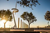 Calatrava Tower in Olympic Park of Monjuic in Barcelona Catalonia Spain.