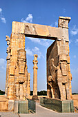 Iran, Fars Province, Persepolis, Achaemenid archeological site, Propylon, Gate of all Nations, World heritage of the UNESCO.