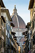 Florence. Italy. Brunelleschi's dome of the Basilica of Santa Maria del Fiore dominates the city.